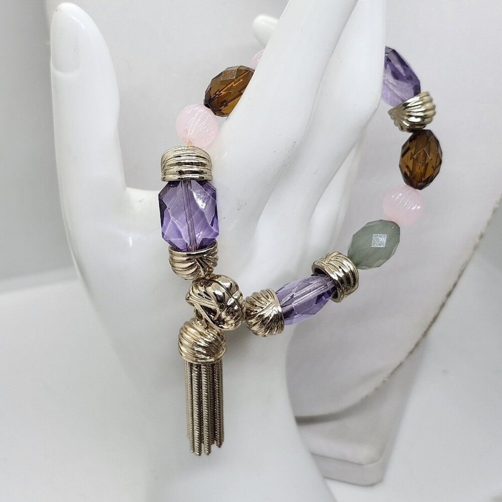 Mixed‎ Bead Stretch Bracelet Tassel